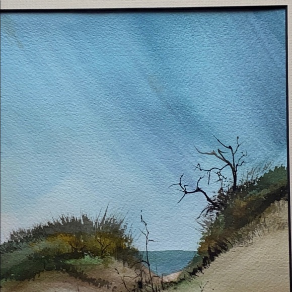 ORIGINAL Signed WATERCOLOR SAND DUNE BEACH - Picture 8 of 16